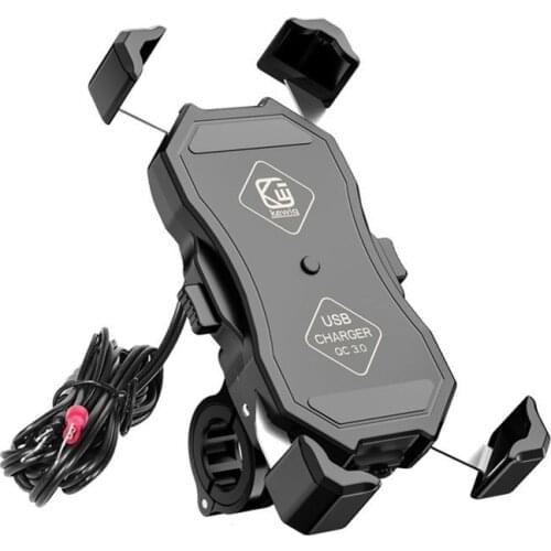 Waterproof Universal 12V Motorcycle Mobile Phone Mount Motorbike Holder Stand with QC3.0 Quick Charge 3.0 USB Charger