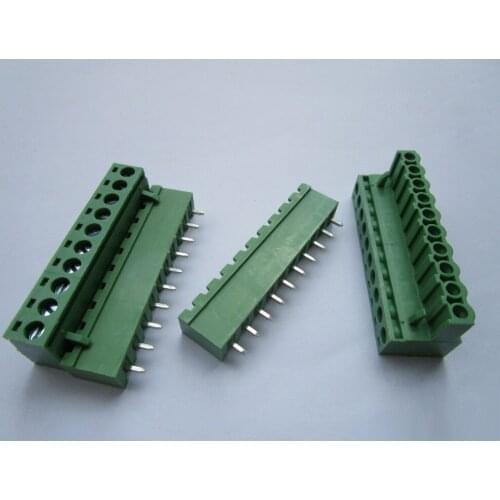 Close Straight 10 pin 5.08mm Screw Terminal Block Green Connector Pluggbale Type 20 Pcs Per Lot