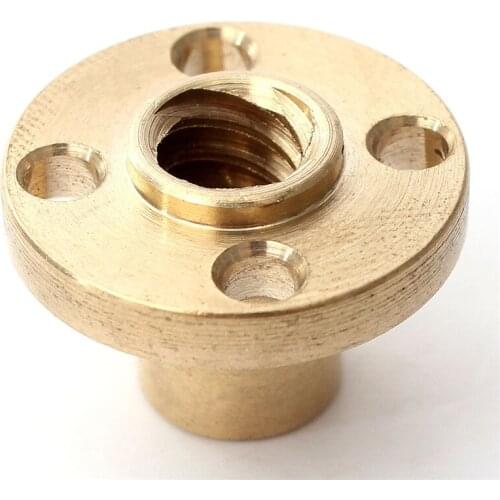 1pc Brass 22mm Flange Nut For CNC 3D Printer 8mm 4-Start Lead Screw with Copper for 3d printer