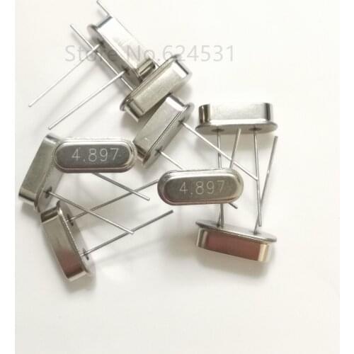 10pcs Crystal 4.897MHZ inline two feet HC-49S passive crystal resonator