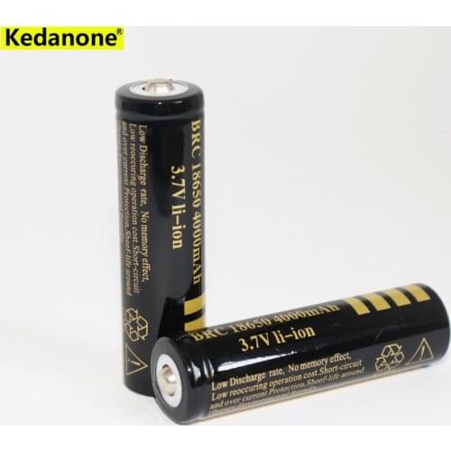100% New 18650 Battery 3.7V 4000mAh Rechargeable Li-ion Battery for Led flashlight Torch batery litio battery