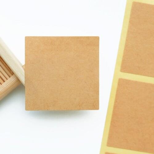 102pcs Blank Round Kraft Sticker Circle and Square Gift Seal Stickers for Handmade Products Dia:35mm 1.38inch