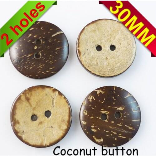20PCS 30MM COCONUT clothes sewing button round jewelry accessory charms sewing clothes boots coat accessories ccb-009