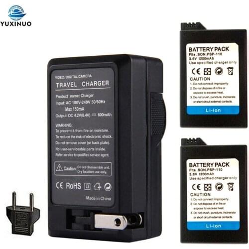 3.6V 1200mAh PSP-110 PSP-S110 PSP110 Li-ion Battery + AC Charger for Sony PSP1000 PSP-1000 1001 1002 1003 1004 1005 1006