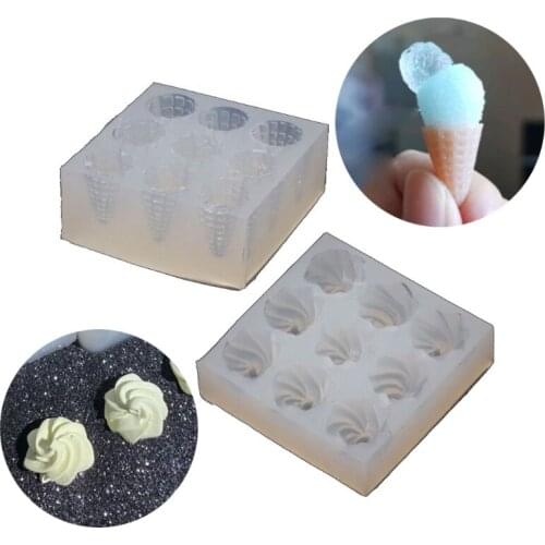 3D Mini Size Ice Cream Cone Keychain Resin Molds Popsicles Food Play Pendant Epoxy Resin Mold Jewelry Making Tools