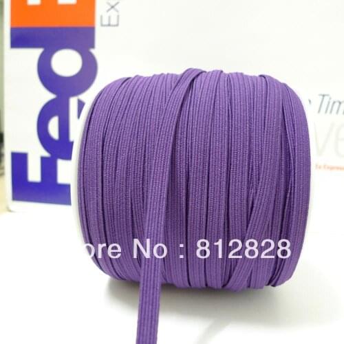 50 Meters 1/4'' 6mm #20 Plum Purple Color Skinny Elastic Bands