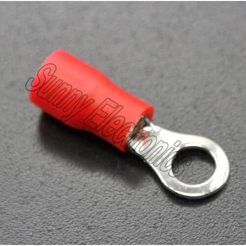 50 Wire Ring Terminals Red 22-18 AWG Gauge 1/4" Connectors Car Amp Install Power