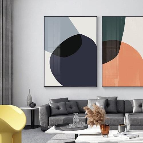Abstract Colorful Geometric Canvas Painting Nordic Posters and Prints Wall Art Picture for Living Room Bedroom Decor No Frame