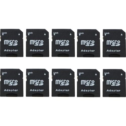 10Pcs TransFlash TF To SD SDHC Memory Card Adapter Converter Black
