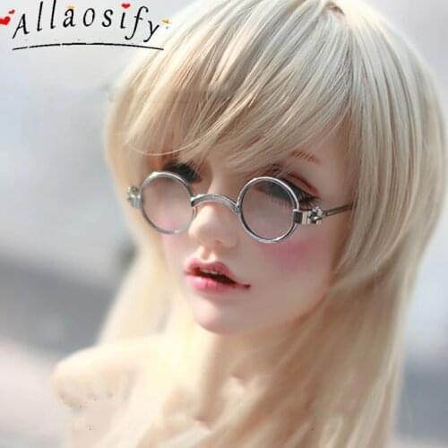 Allaosify 1/3 1/4 1/6 Uncle BJD SD DD Doll Accessories Gold Retro Round Glasses