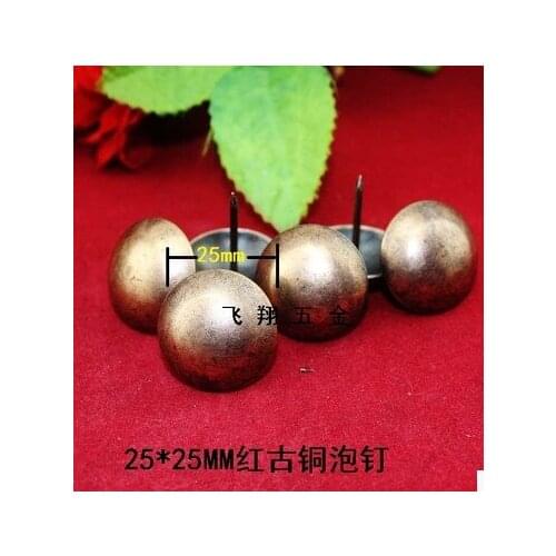 Antique Decorative Upholstery Tacks Iron Decorative Upholstery Tacks Jewelry Gift Box Sofa Decorative 25mm red bronze