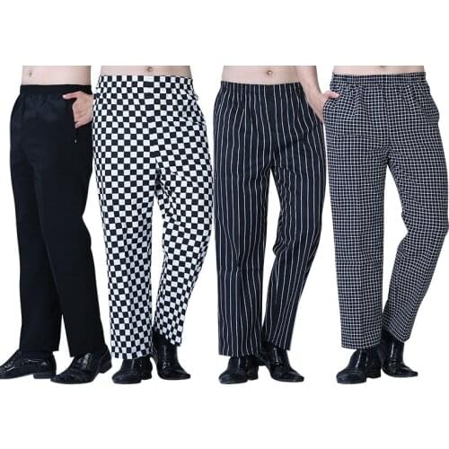 Free Shipping 2017 Fashion Cook Pants Hot Sale Work Wear Checkedout Brand Chef Pants Cheapest Chef Trousers Uniforms Men