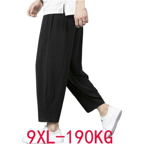 Summer Autumn pants men 5XL 6XL 7XL 8XL 9XL 190kg Waist 170cm Plus size large size loose trousers men