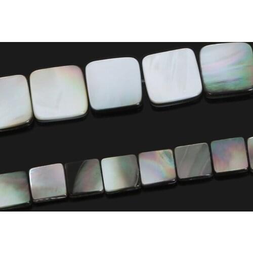 Zone Beads Fashion Natural Black Lip Sea Shell Beads Cube Square flat beads for DIY necklace bracelet Jewelry Findings Making