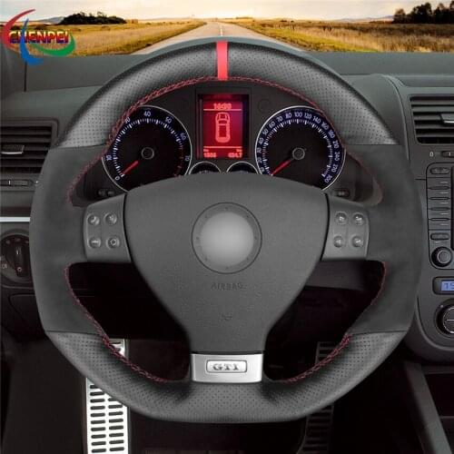 DIY Anti-Slip Wear-Resistant Steering Wheel Cover For Volkswagen Golf GTI 5 R32 Scirocco Tiguan Car Interior Decoration