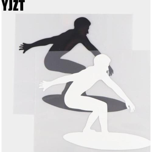 YJZT 17.2×14.6CM Personalized Sea Surfing Car Sticker Vinyl Body Door And Window Rear Glass Decoration Sticker 20A-0311