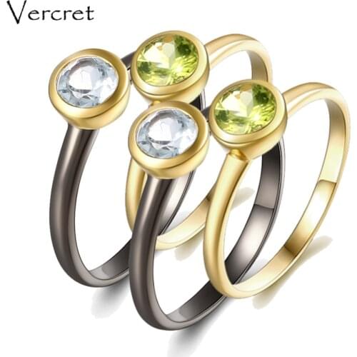 Vercret ring set 925 sterling silver with 18k gold fine jewelry for women gifts wedding accessories