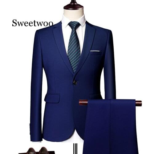 Suit suit male 2020 spring and autumn high-end custom business blazers three-piece / Slim large size multi-color boutique suit