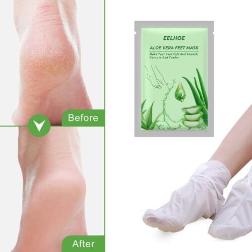 Aloe Vera Foot Mask Peeling Exfoliating Dead Skin Remove Scrub Pedicure Pad Dead Skin Heels Foot Peeling Mask For Foot Spa