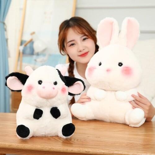 18-40cm Cute Cartoon Rabbit Elephant Pig Cow Penguin Plush Toys Stuffed Soft Animals Dolls Pillow For Kids Girls Birthday Gifts