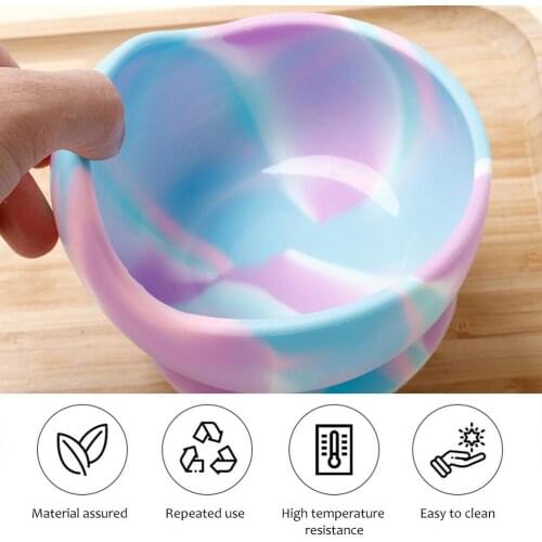 Mini Portable Suction Cup Bowl Baby Feeding Silicone Anti-drop Tableware Weaning Suction Bowl and Kitchen Set for Inftant