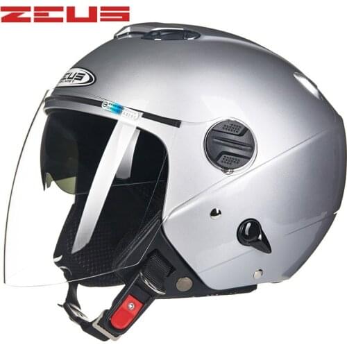 ZEUS Femal Motorcycle Retro Helmet Scooter Vintage Double Visor Casque Moto Half face 4 seasons Motos helmets