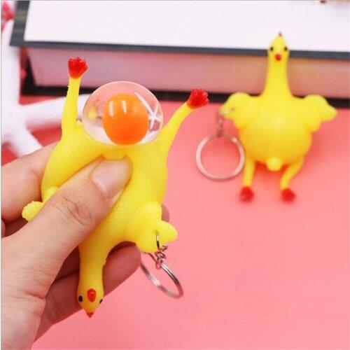 Cartoon chick key ladies handbag pendant decompression exhaust toys squeeze fun toys children novelty toys schoolbag pendant