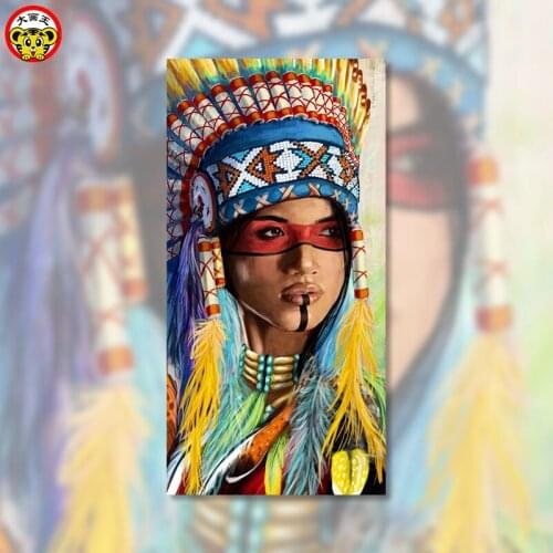 Painting by numbers art paint by number Big painting king DIY digital painting character national Indian traditional costume eag