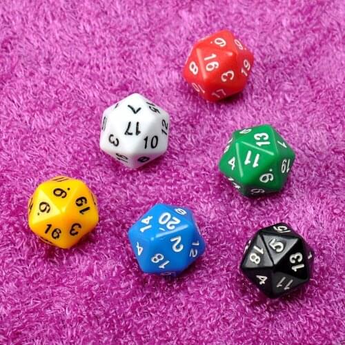 6 Set D20 Dice Twenty Sided Die RPG D&D Six Opaque Colors Multi Resin Polyhedral For Sides Dice Pop for Game Gaming Brand New