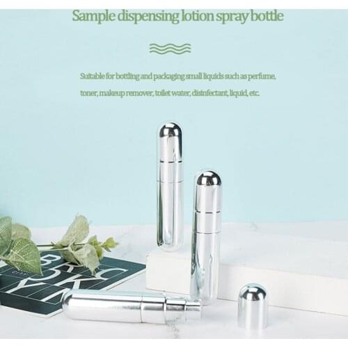 10ML New Silver Perfume Spray Bottle Portable Refillable Glass Bottle Empty Cosmetic Containers Travel Aluminum Perfume Atomizer