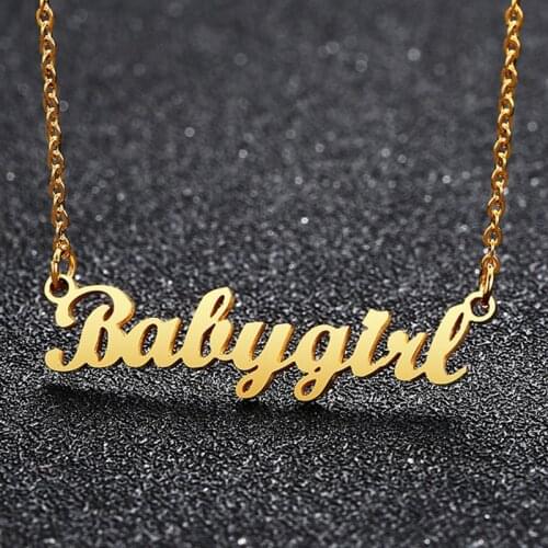 Vnox Personalized Name Necklace Custom Signature Necklace Custom Jewelry Women