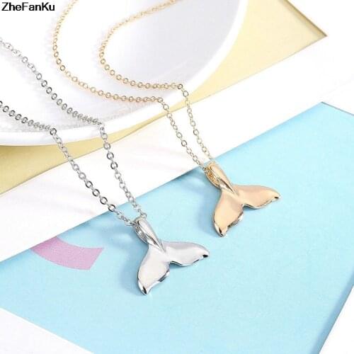 New Design Animal Fashion Women Necklace Whale Tail Fish Nautical Charm Mermaid Tails Necklaces Jewelry Gift