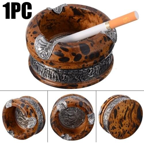 1pc New 3 inch Vintage Wood Ashtray For Tobacco Tray Cigar Smoke Holder Wood Ashtray Ash Tray