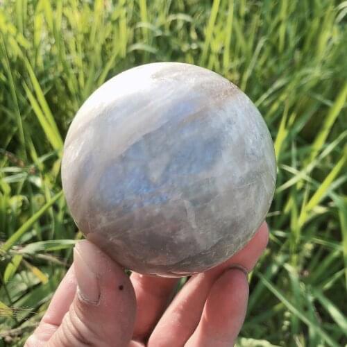 1pc Natural Crystals Quartz Moonstone Sphere Ball Energy Reiki Stones Room Home Office Aquarium Decoration Accessories Gemstone