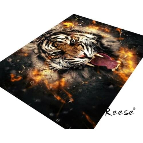 Reese Animal Big Size Rug Tiger Lion Print Carpets For Living Room Bedroom Anti Slip Bottom Safe Material Customizable Washable