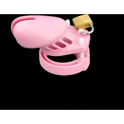 Pink Soft Silicone Male Chastity Device,Cock Cage, 5 Penis Ring,Chastity Lock/Belt,Cock Ring,Adult Game,A122-3