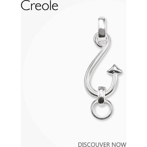 Fish Hook Charm Carrier Element,2019 Fashion Jewelry 925 Sterling Silver Trendy Fishing Gift For Men Women