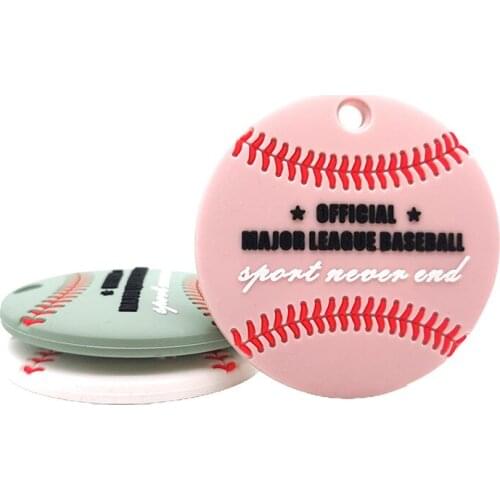 BPA Free Silicone Teether Baseball Baby Teething Toys Pacifier Chain Pendant Accessories Newborn Shower Gift Bebe Reborn Gifts