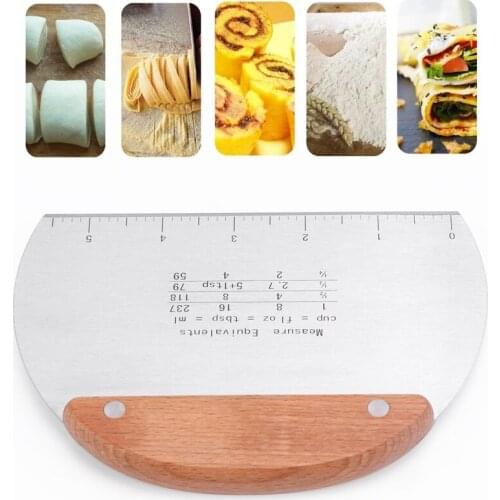 Stainless Steel Pastry Scraper Chopper Flour Pastry Cutter Scale Dough Pizza Cutter Comfortable Handle Kitchen baking tools