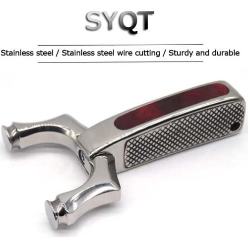 Slingshot Stainless Steel 304 Flat Leather Leech Full Steel Frightening Metal Athletic Outdoor Straight Bar Slingshot