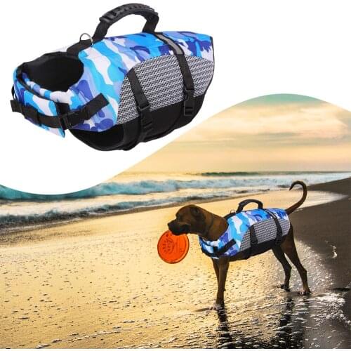 Pet Dog Life Jacket Vest Clothes Life Vest Collar Harness Pet Dog Swimming Summer Swimwear