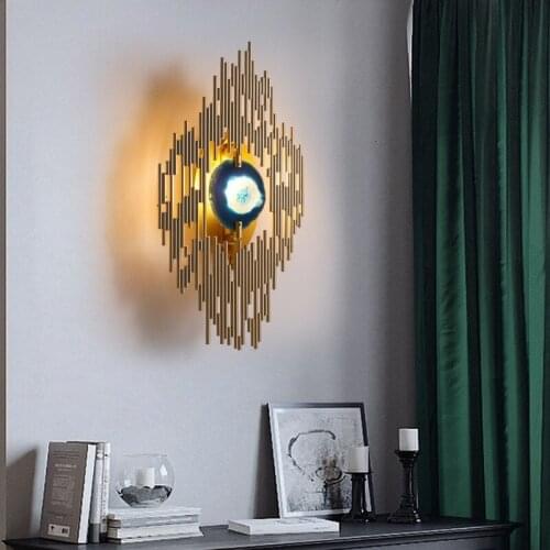 Modern Minimalist Glass crystal LED Wall lamp Gold Indoor Living Room Bedroom Bedside Wall Lights Porch Sconce Lampe Luminaria