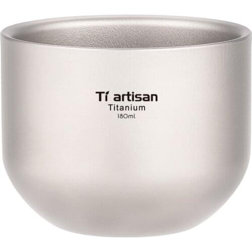 Titanium Drinkware Tea Mug Coffee Cup Whiskey Titanium Latte Beer 180ml Specialized Anti-scalding Double Wall Coffee Mug Ta8748