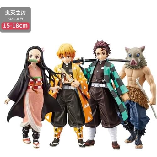 Japanese Anime One Piece Kimetsu No Yaiba Figure Demon Slayer PVC Anime Character Model Kamado Tanjirou Nezuko Kids Gift