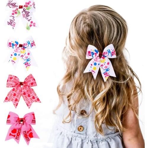 1PCS 3/3.5/7inch Ribbon Print Hair Bows With Clips Girls Kids Hair Clips Headwear Boutique Hair Accessories