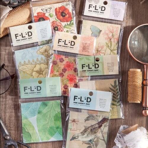 30 Pcs Butterfly Bird Flower Sulfuric Acid Material Paper Junk Journal Planner Scrapbooking Vintage Decorative Diy Craft Paper