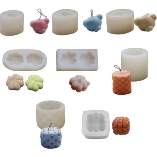 3D Flower Shape Candle Mold Silicone Soap Making Mould Fondant Candy Cake Chocolate Decorating DIY Baking Tools