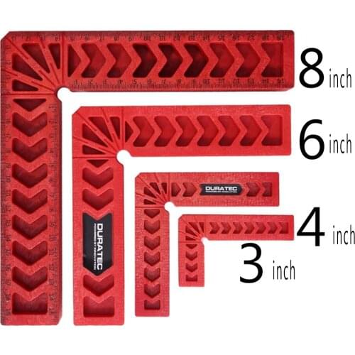 4pcs 90 degree right angle clamp L-square holder ruler clamping squares woodworking tools 3" 4" 6" 8"