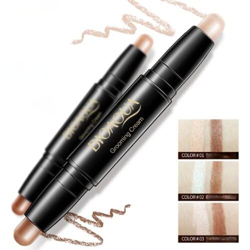 Boquanya Double-headed Light and Shadow Repair Stick Concealer Pen Fixes Makeu 3-dimensional Shadows Highlights and Brightens