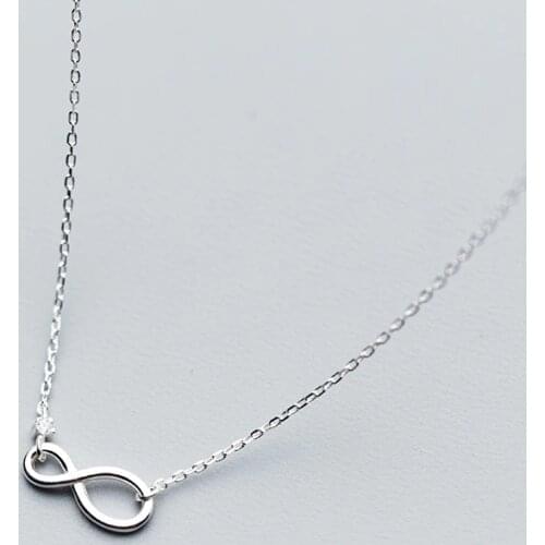 MloveAcc 925 Sterling Silver Fashion Jewelry Best Friend Forever Infinity Love Pendant Necklaces for Women Gifts Silver Chain